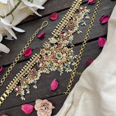 Vriksham Exquisite Guttapusalu Hipchain-Pastel Green Beads-G20094